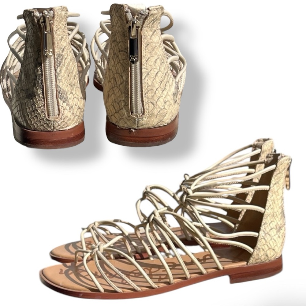 Sam Edelman Women's Emi Cream Gladiator Flat Sandals